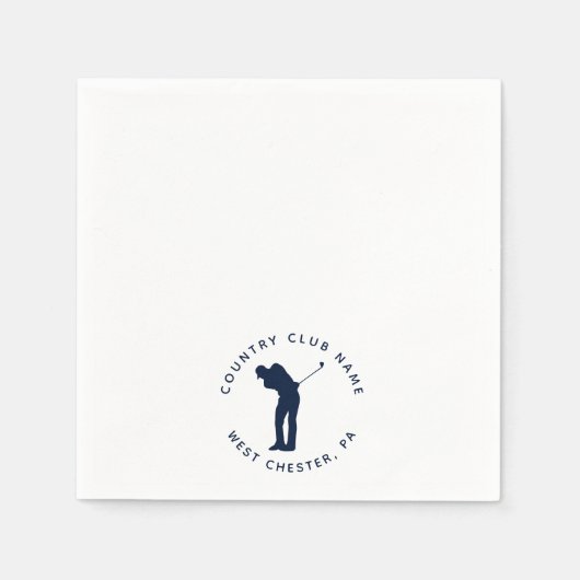 Serviette En Papier Golfers Country Club Joueurs Custom Navy (Devant)