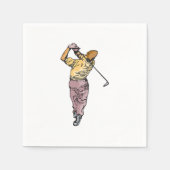 Serviette En Papier Golfeur Jouant À Un Tir (Devant)