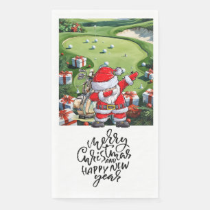 Serviette En Papier Golfeur Santa Cluas Dabbing Golf Fête de Noël