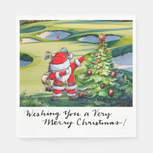 Serviette En Papier Golfeur Santa Cluas Dabbing Golf Fête de Noël