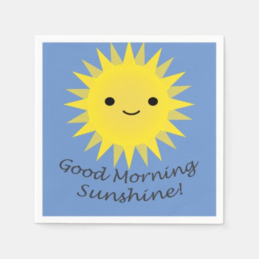 Serviette En Papier Good morning Sunshine Cute Kawaii Sun (Devant)