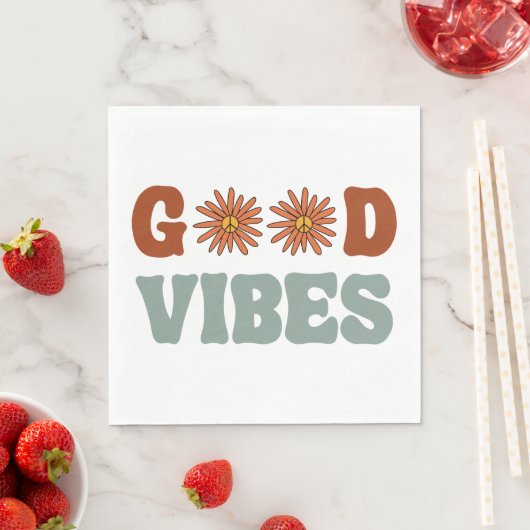 Serviette En Papier Good Vibes (En situation)