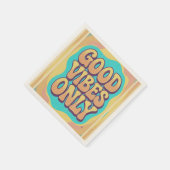 Serviette En Papier Good vibes only retro groovy style (Coin)