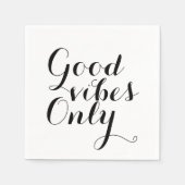 Serviette En Papier Good Vibes seulement Message positif Happy Calligr (Devant)