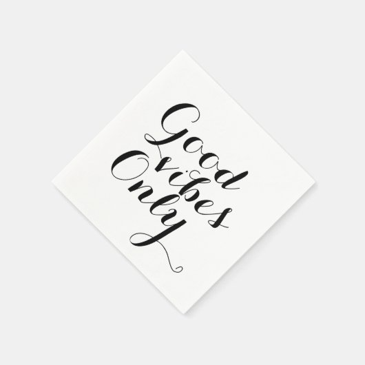 Serviette En Papier Good Vibes seulement Message positif Happy Calligr (Coin)
