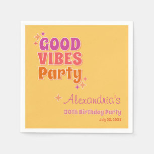 Serviette En Papier Good Vibes Summer 30th Birthday Party