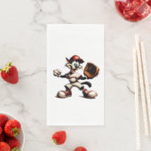 Serviette En Papier Goofy Cat Baseball Pitcher Monte (En situation)