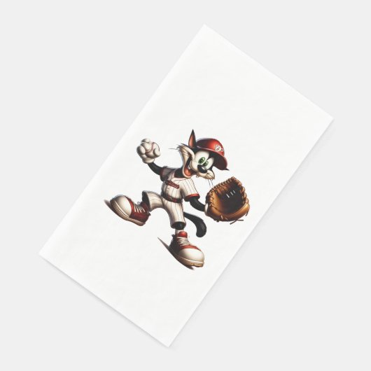 Serviette En Papier Goofy Cat Baseball Pitcher Monte (Coin)