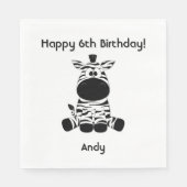 Serviette En Papier Goofy Zebra Anniversaire Nom personnel Age (Devant)