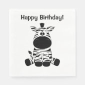 Serviette En Papier Goofy Zebra Joyeux anniversaire (Devant)