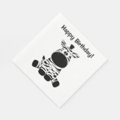 Serviette En Papier Goofy Zebra Joyeux anniversaire (Coin)