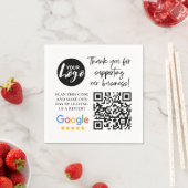 Serviette En Papier Google Reviews Merci Logo Code QR (En situation)