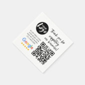 Serviette En Papier Google Reviews Merci Logo Code QR (Coin)