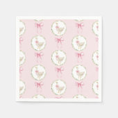 Serviette En Papier Goose Blush rose Bow Pastel Fille Anniversaire (Devant)