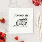 Serviette En Papier Gopher It Funky Gopher Pun (En situation)