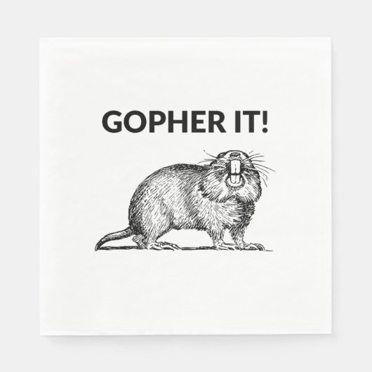 Serviette En Papier Gopher It Funky Gopher Pun (Devant)