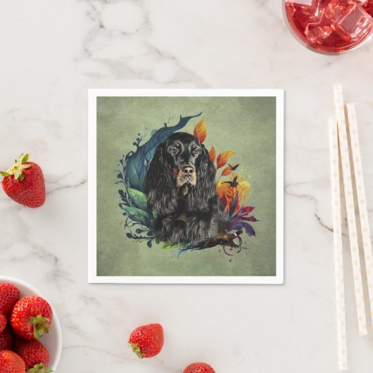 Serviette En Papier Gordon Setter (En situation)