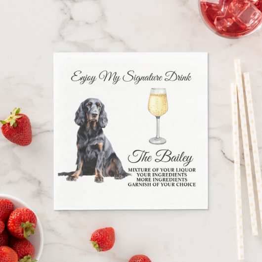 Serviette En Papier Gordon Setter Mariage Signature Boire serviettes (En situation)