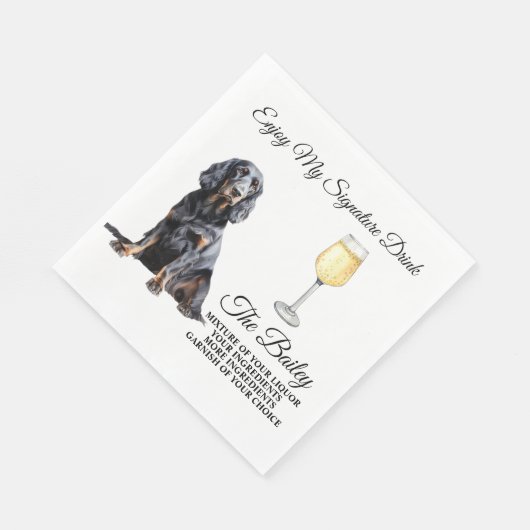 Serviette En Papier Gordon Setter Mariage Signature Boire serviettes (Coin)