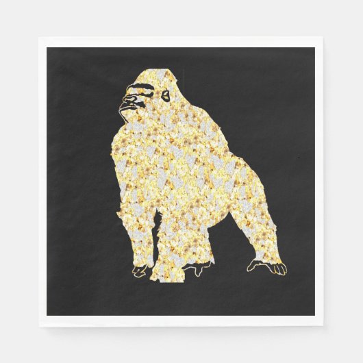 SERVIETTE EN PAPIER GORILLA BLING (Devant)
