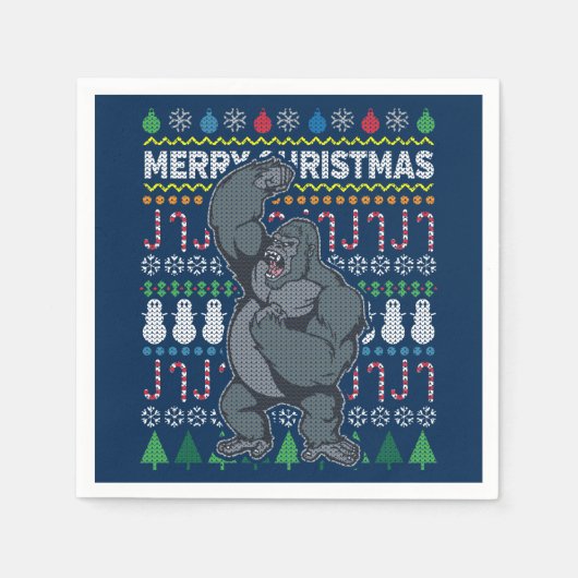 Serviette En Papier Gorilla Ugly Sweat Christmas Sweat Wildlife Series (Devant)