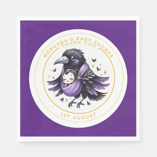 Serviette En Papier Goth Baby Girl Douche Bat Vampire Partyware (Devant)