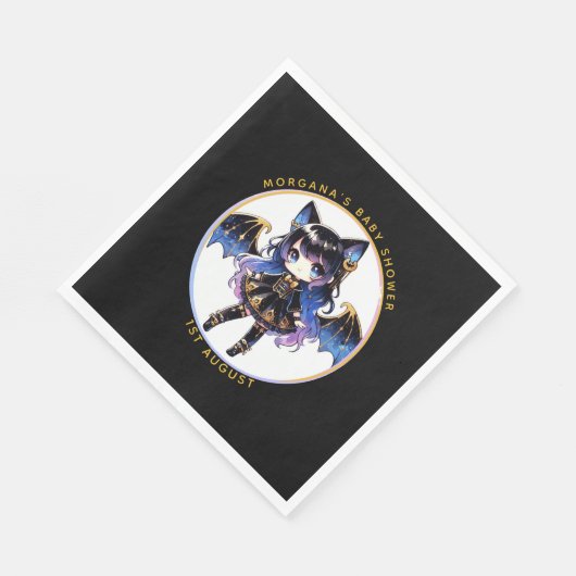 Serviette En Papier Goth Baby Girl Douche Bat Vampire Partyware (Coin)