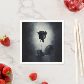 Serviette En Papier Goth Black Rose Dripping Blood (En situation)