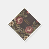 Serviette En Papier Goth Floral Fête des mariées victorienne (Coin)
