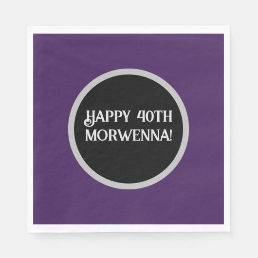Serviette En Papier Goth foncé violet clair (Devant)