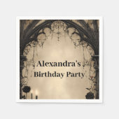 Serviette En Papier Gothic Arch Black Rose Birthday (Devant)