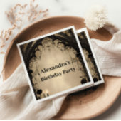 Serviette En Papier Gothic Arch Black Rose Birthday