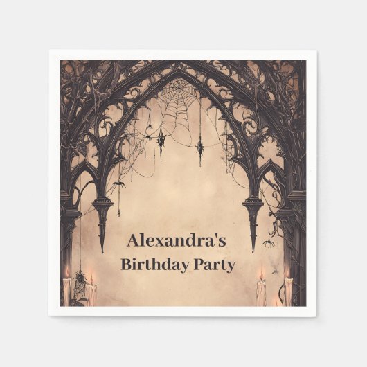 Serviette En Papier Gothic Arch Midnight Birthday (Devant)