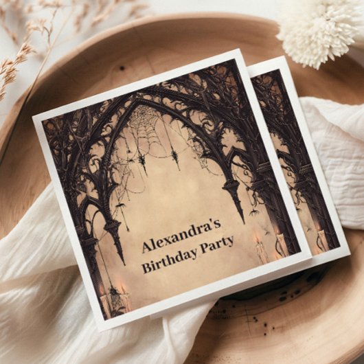 Serviette En Papier Gothic Arch Midnight Birthday