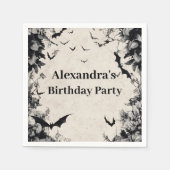 Serviette En Papier Gothic Bats & Roses Birthday (Devant)