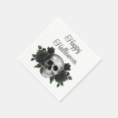 Serviette En Papier Gothic Black Floral Skull Halloween (Coin)