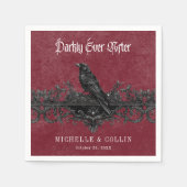 Serviette En Papier Gothic Black Raven Wine Darkly Ever After Wedding (Devant)
