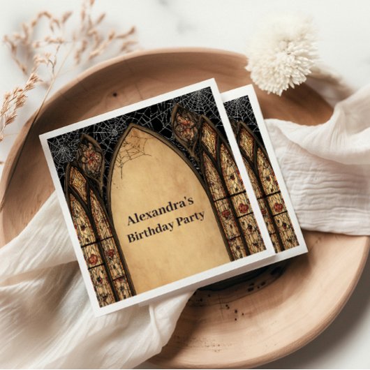 Serviette En Papier Gothic Cathedral Midnight Birthday