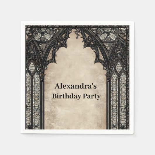 Serviette En Papier Gothic Chandelier Midnight Birthday (Devant)