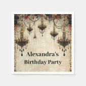 Serviette En Papier Gothic Chandelier Roses Birthday (Devant)