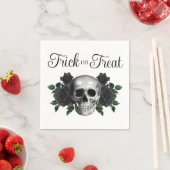 Serviette En Papier Gothic Floral Skull Trick Or Treat Halloween (En situation)