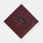 Serviette En Papier Gothic Red Damask Rose Wedding (Coin)