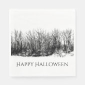 Serviette En Papier Gothic Woods Black White Halloween Party (Devant)