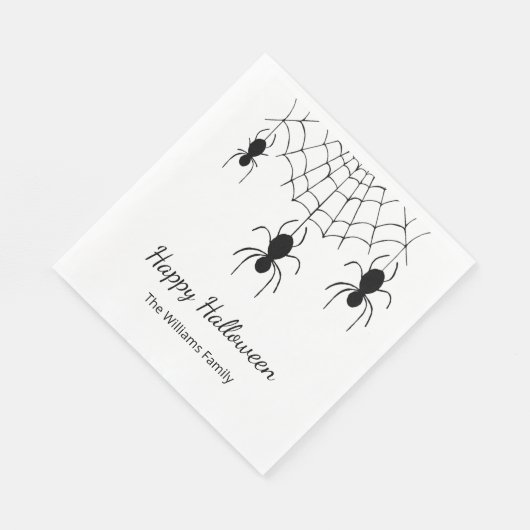 Serviette En Papier Gothique Araignées Noir Blanc Halloween Party (Coin)