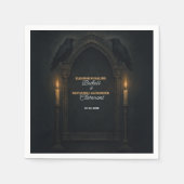 Serviette En Papier Gothique Corbeau bougie Mariage d'arc (Devant)