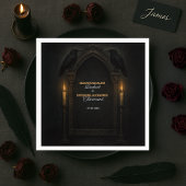 Serviette En Papier Gothique Corbeau bougie Mariage d'arc