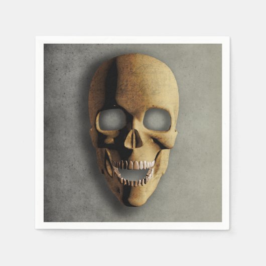 Serviette En Papier Gothique Crâne Éffrayant Squelette Face Halloween  (Devant)