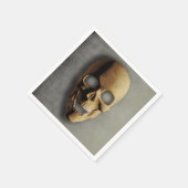 Serviette En Papier Gothique Crâne Éffrayant Squelette Face Halloween  (Coin)