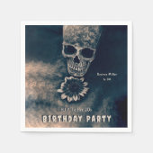 Serviette En Papier Gothique Crâne Tournesol RIP À ses 20 ans (Devant)