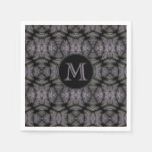 Serviette En Papier Gothique Damask Lavender Sage Fern Motif Monogramm (Devant)